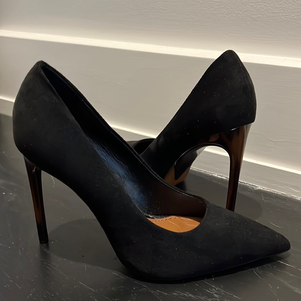 Zara Black Suede Pumps w/ tortoise shell heel